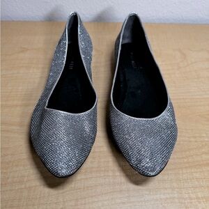 Nine West Silver Glitter Flats